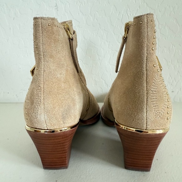 DOLCE VITA RONNIE Western Buckled Camel Suede Booties Women’s Size 6 - Picture 7 of 11